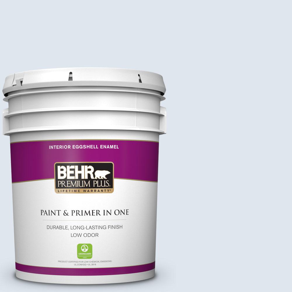 Behr Premium Plus 5 Gal 590c 1 Morning Haze Eggshell Enamel Low Odor Interior Paint And Primer In One 5005 The Home Depot