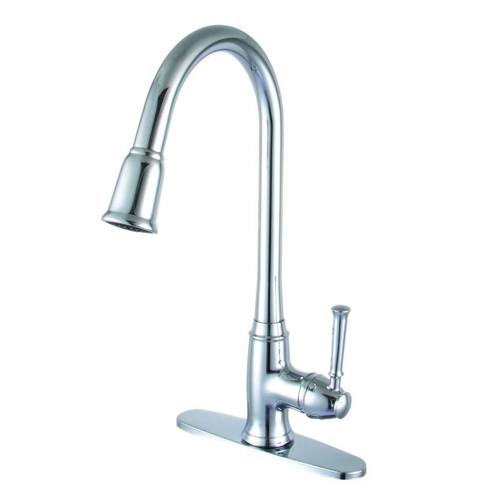 Yosemite Home Decor Single Handle Pull Down Sprayer Kitchen Faucet Yosemite Home Decor Single Handle Pull Down Sprayer Kitchen Faucet In Polished Chrome