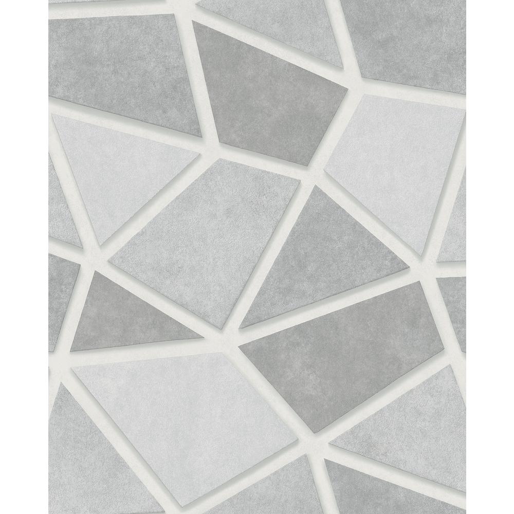 Fine Decor Coty Silver Mosaic Wallpaper 2900 25349 The Home Depot