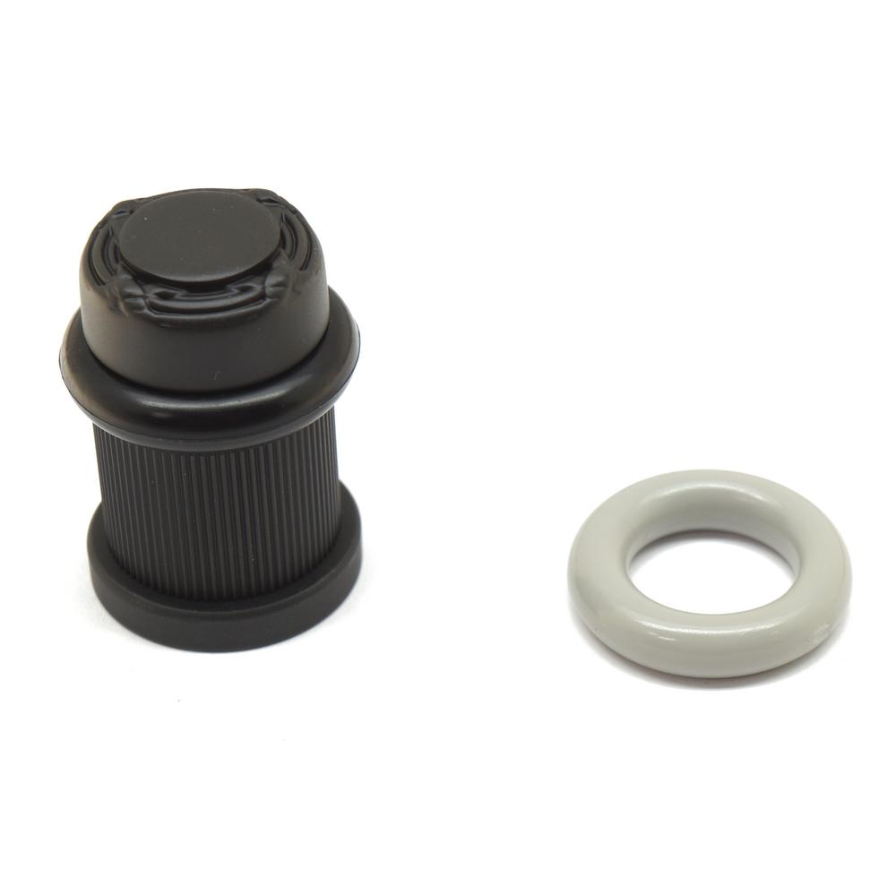 Solid Brass Ribbon and Reed Bullet Floor Door Stop in Oil-Rubbed Bronze