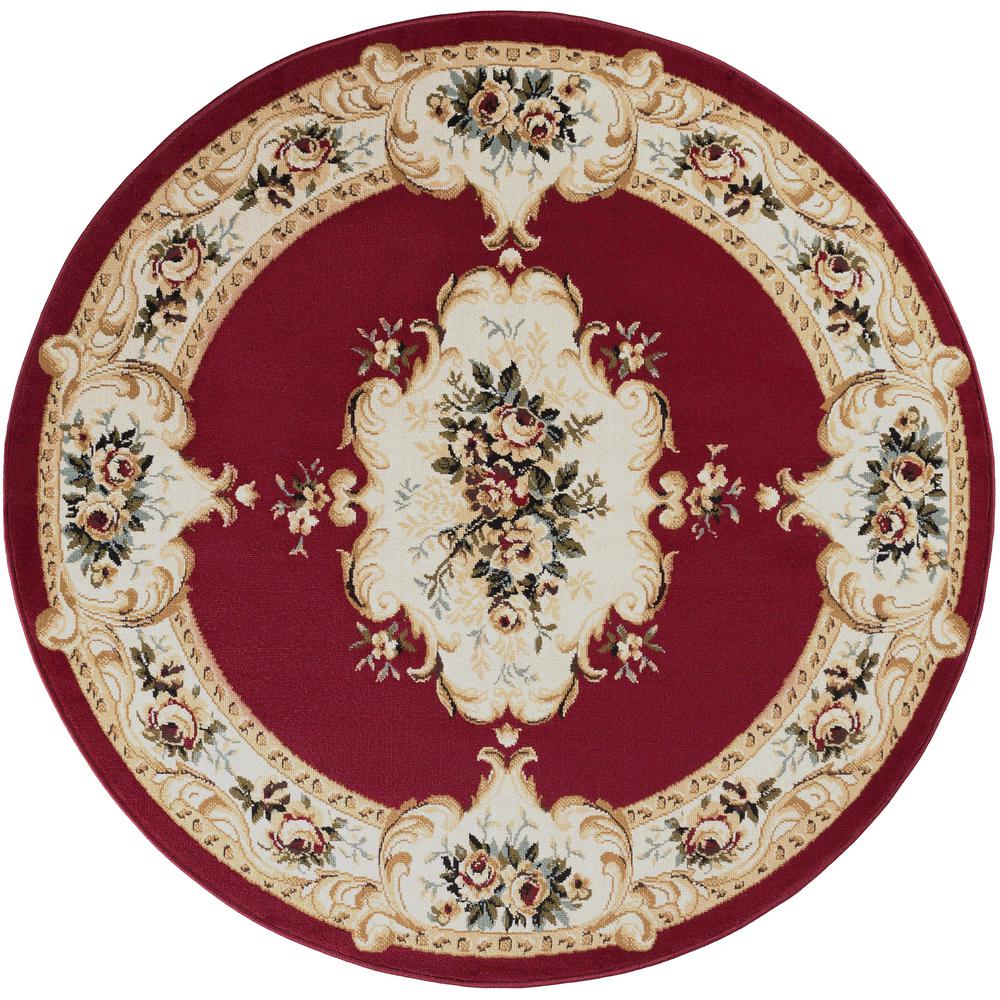 Tayse Rugs Laguna Red 8 Ft X Round Indoor Area Rug 4610 Round Indoor Area Rug