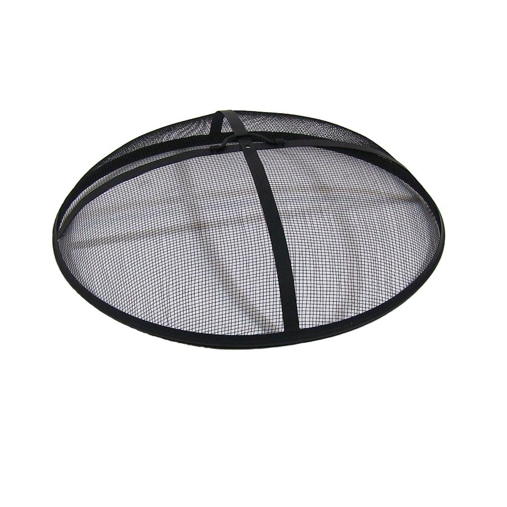 Sunnydaze Decor 40 In Round Black Steel Fire Pit Spark Screen Nb