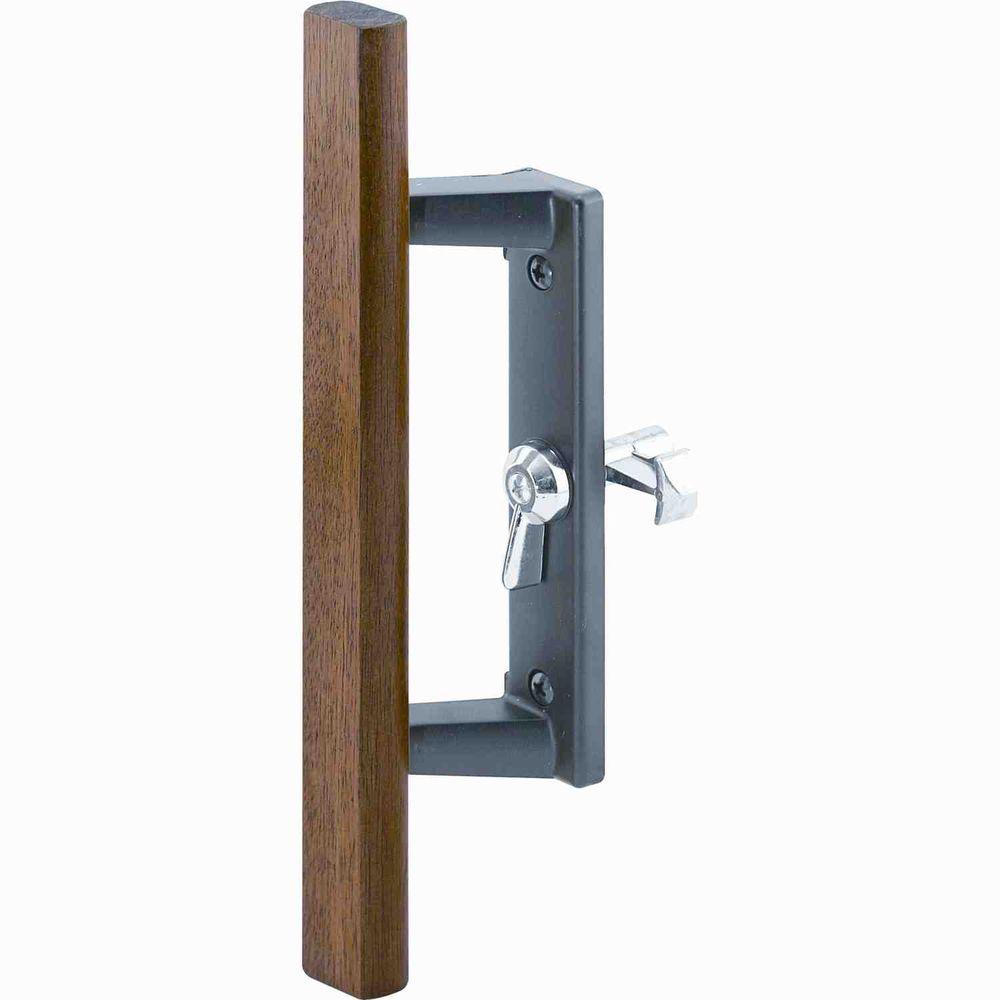 Prime Line Black Diecast With Hardwood Handle Surface Hook Sliding Patio Door Pull C 1107 The Home Depot