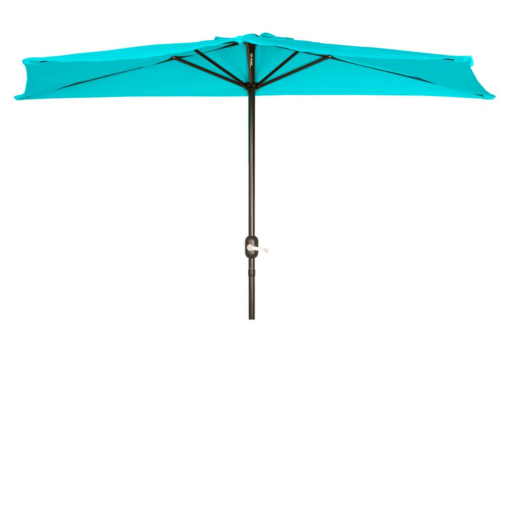 Trademark Innovations 9 Ft Market Half Patio Umbrella In Peacock Patumb Hf Pcock The Home Depot