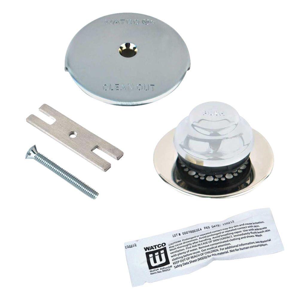 Watco Universal NuFit Foot Actuated Bathtub Stopper with Grid Strainer