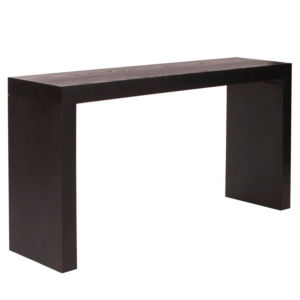 Black Wood Grain Veneer Console Table 37131 - The Home Depot