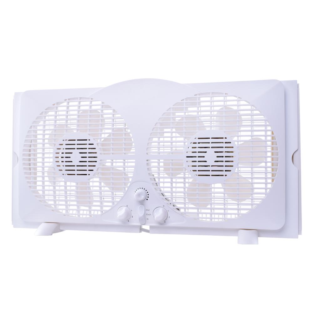 65 Watt 9 In White Reversible Twin Window Fan