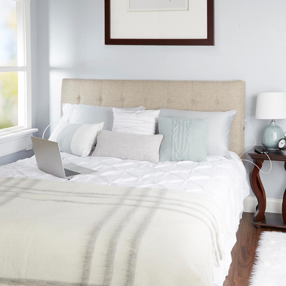Silverwood Furniture Reimagined Audrey Tufted Powered Beige King Audrey Tufted Powered Beige King Headboard