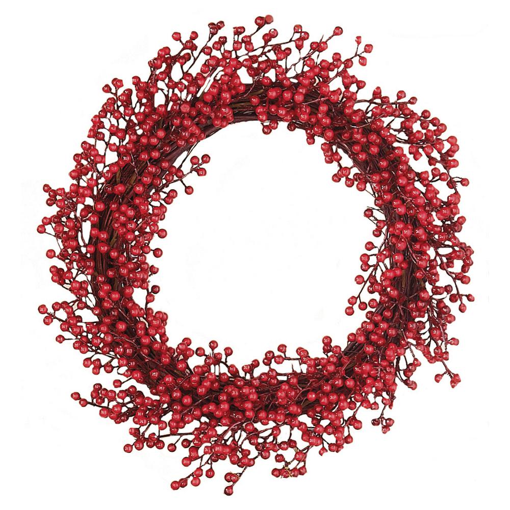 18 In Weatherproof Berry Wreath On Twig Base 18 In Weatherproof Berry Wreath On Twig Base