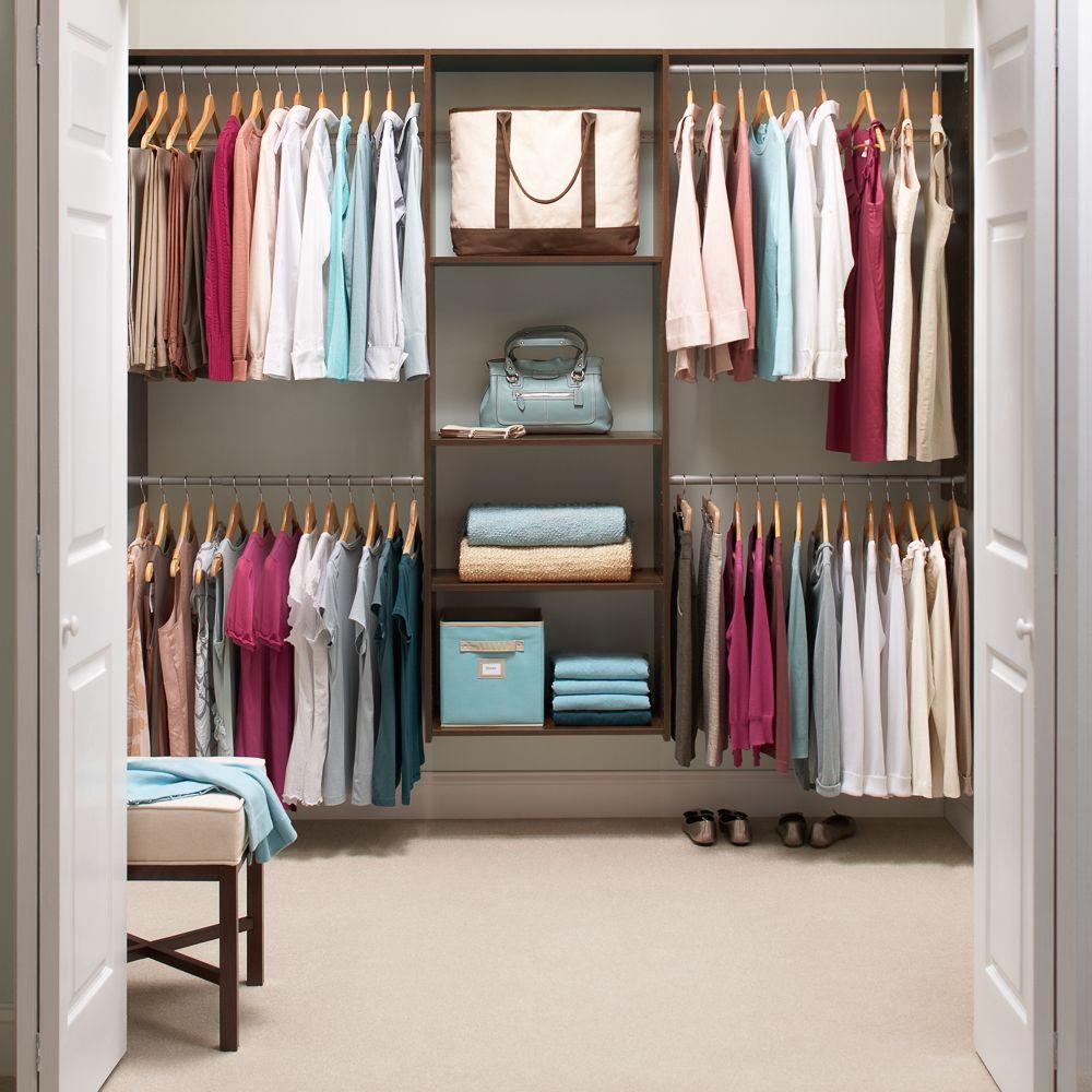 Martha Stewart Living 14 In D X 96 W 72 H Espresso Wood Essential Plus Closet System Kit