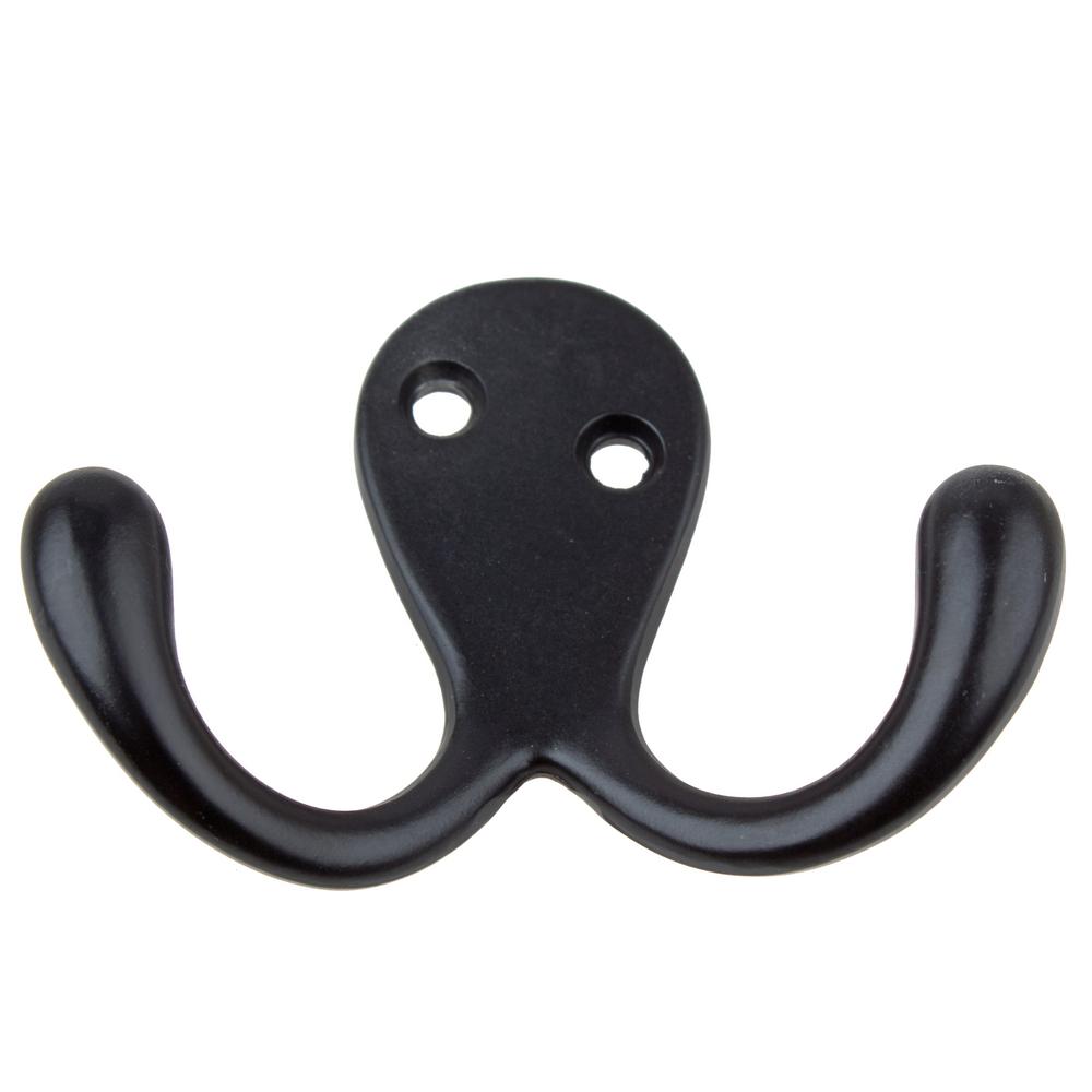 GlideRite 2 in. Matte Black Octopus Double Hooks (10-Pack)-7511-MB-10 ...