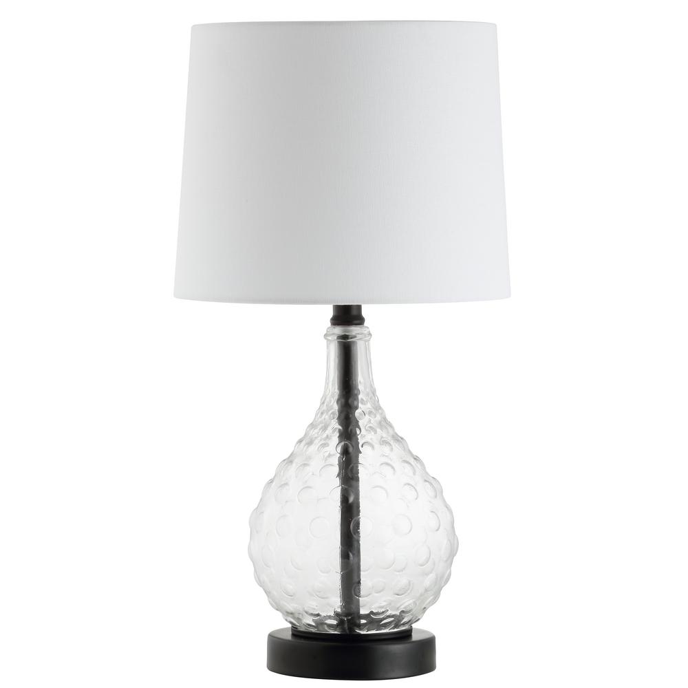 Black Clear Texture Table Lamp With, Black Table Lamp With White Shade