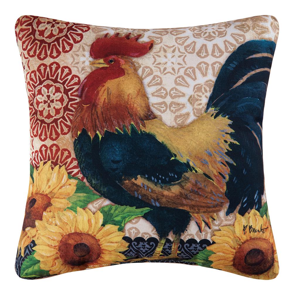 C F Home Tan Rooster Indoor Outdoor 18 In X 18 In Standard Throw