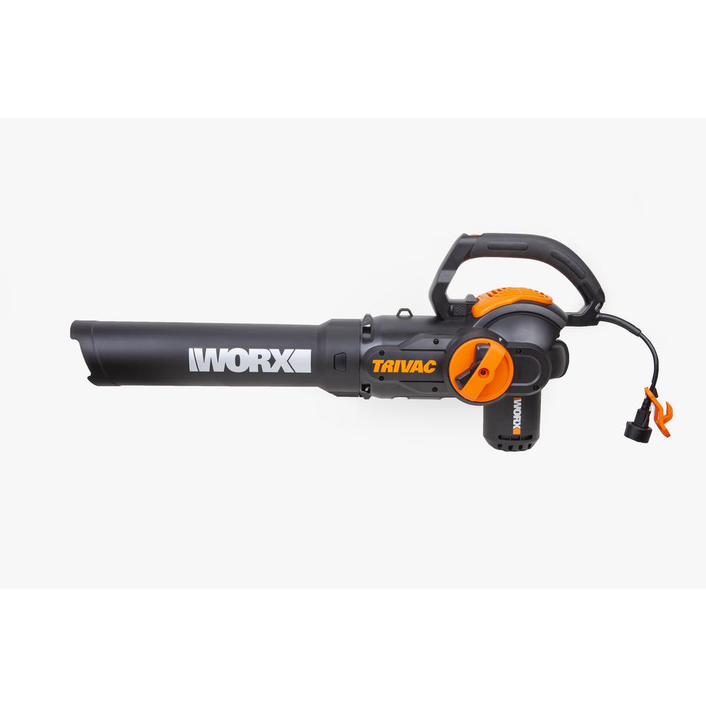 Worx 70 Mph 620 Cfm 12 Amp Electric 3 In 1 Blower Mulcher Yard Vacuum Handheld Trivac With Shoulder Strap Wg514 The Home Depot