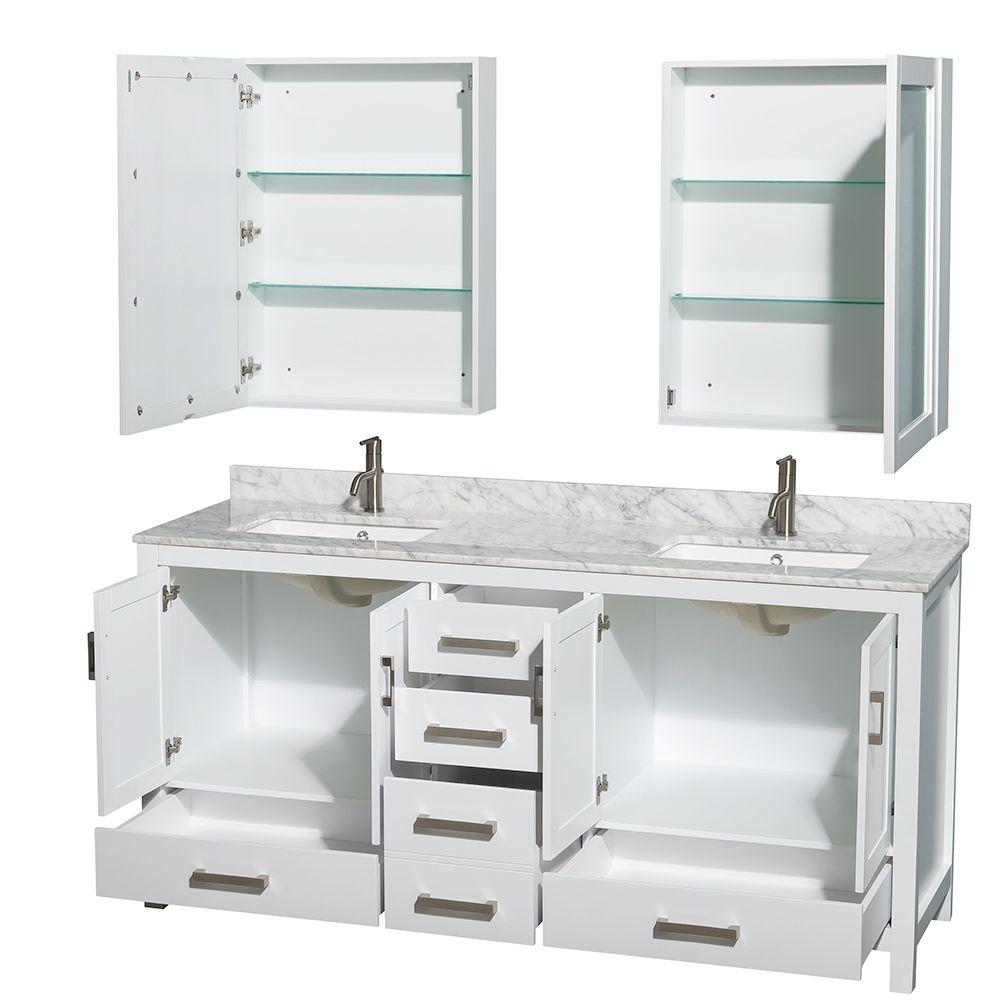 Wyndham Collection Sheffield 72 In Double Vanity Cabinet With