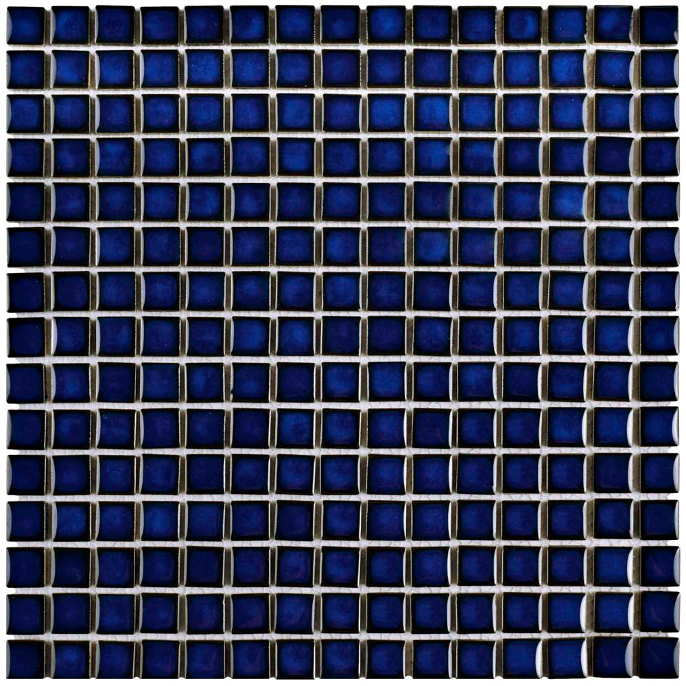 Floor Square Blue Mosaic Tile The Home Depot Hudson Edge Blue