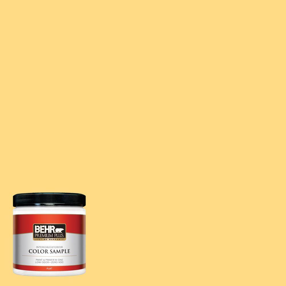 Behr Premium Plus 8 Oz P290 4 Spirited Yellow Flat Interior P290 4 Spirited Yellow Flat Interior Exterior