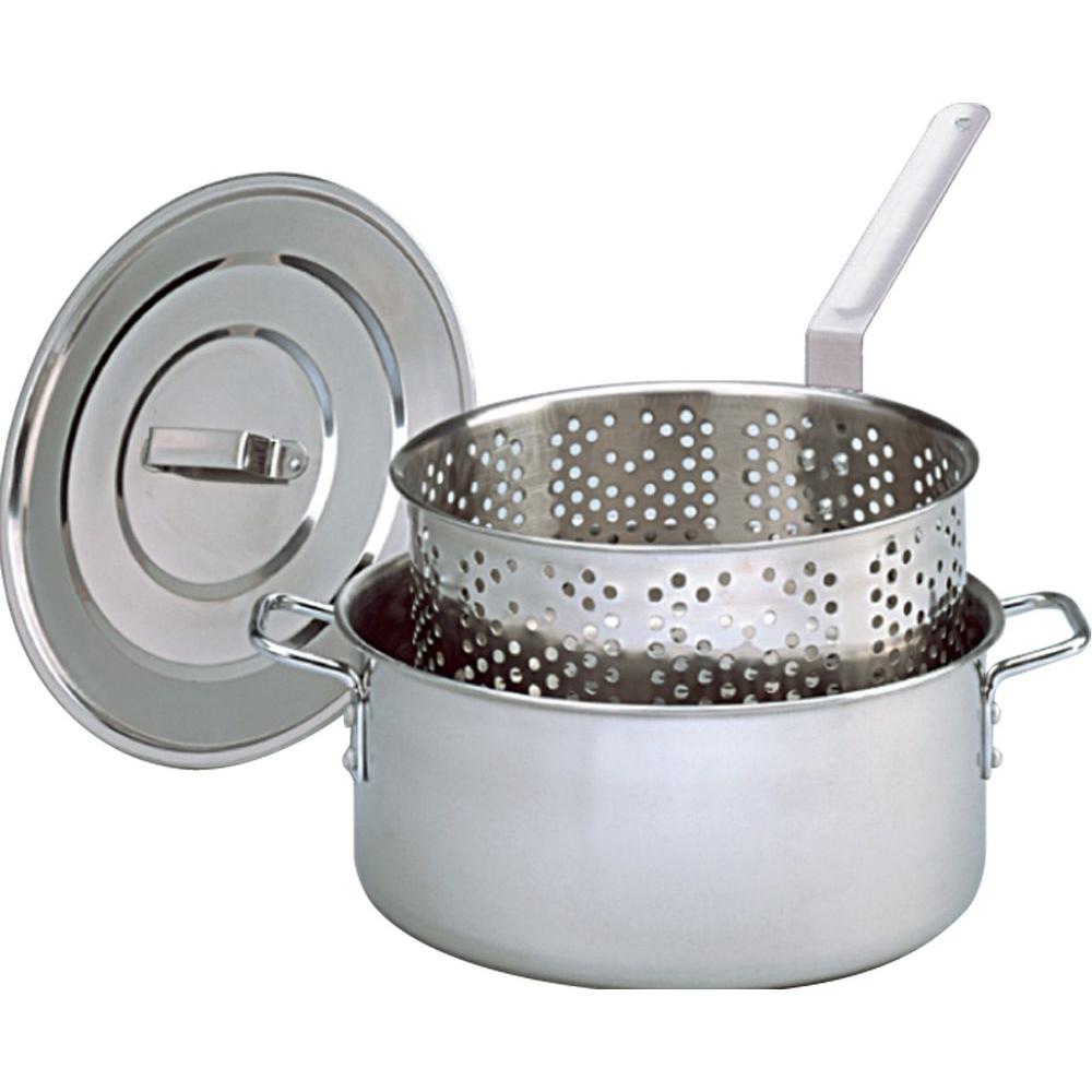 King Kooker Stainless Steel Deep Fryer with Lid Two Helper ...