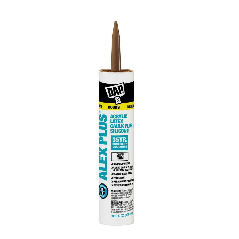 DAP Alex Plus 10.1 oz. Cedar Tan Acrylic Latex Caulk Plus Silicone (12-Pack) by DAP