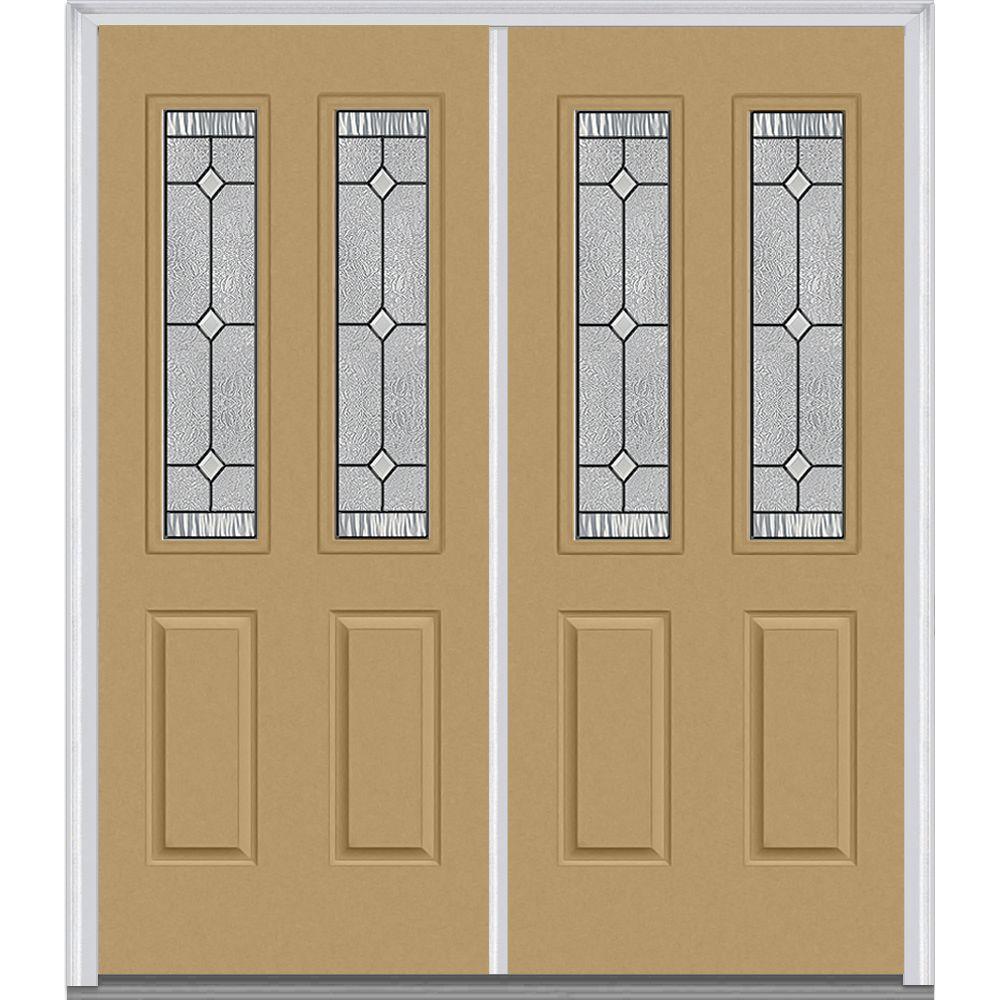 MMI Door 66 in. x 81.75 in. Carrollton Decorative Glass 2 Lite Painted