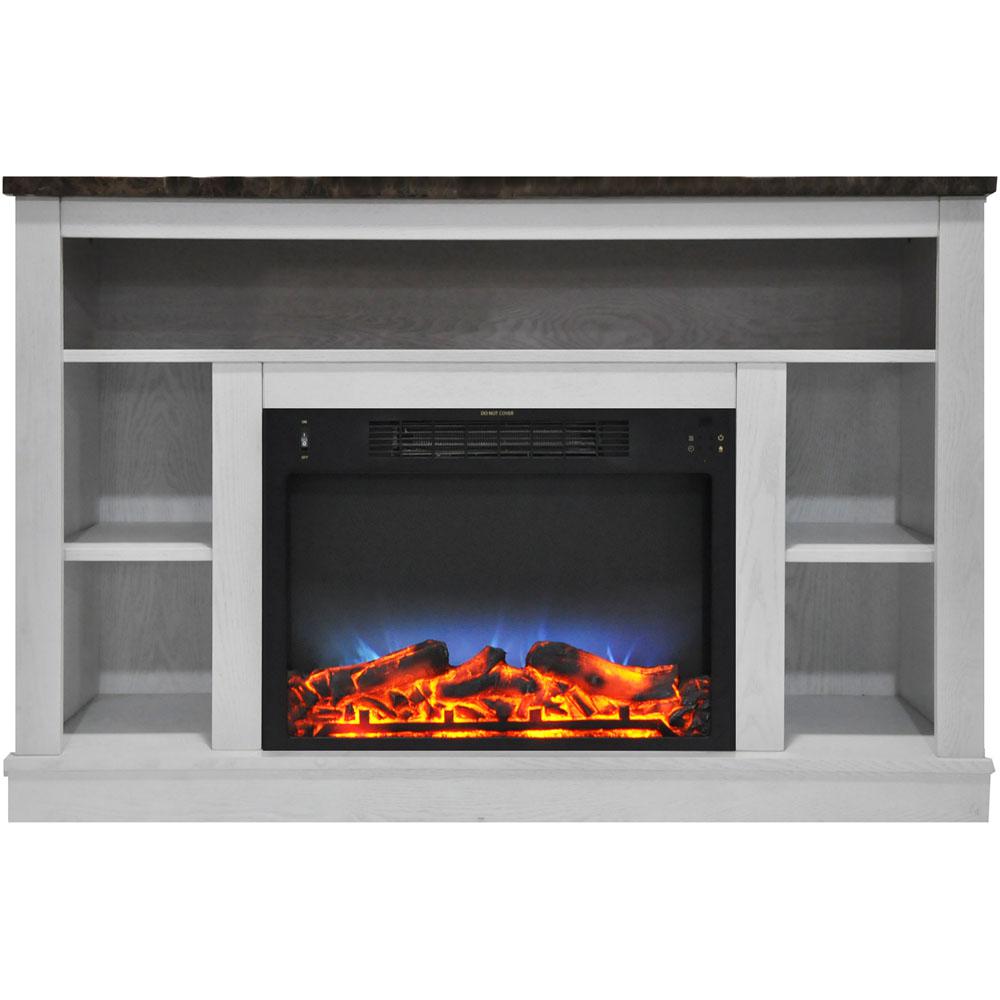 White Gmhome 47 Inches Electric Fireplace Tv Stand Fireplace