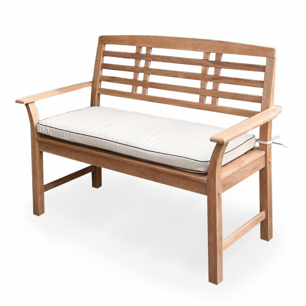 Cambridge Casual Belize Teak Outdoor Bench With Taupe Cushion Hd
