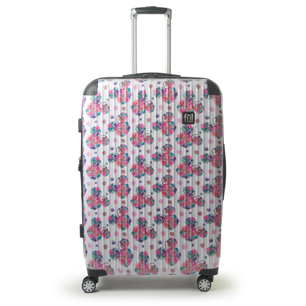 Ful Disney Minnie Disney Minnie Mouse Floral 21 in. White Printed Hard ...