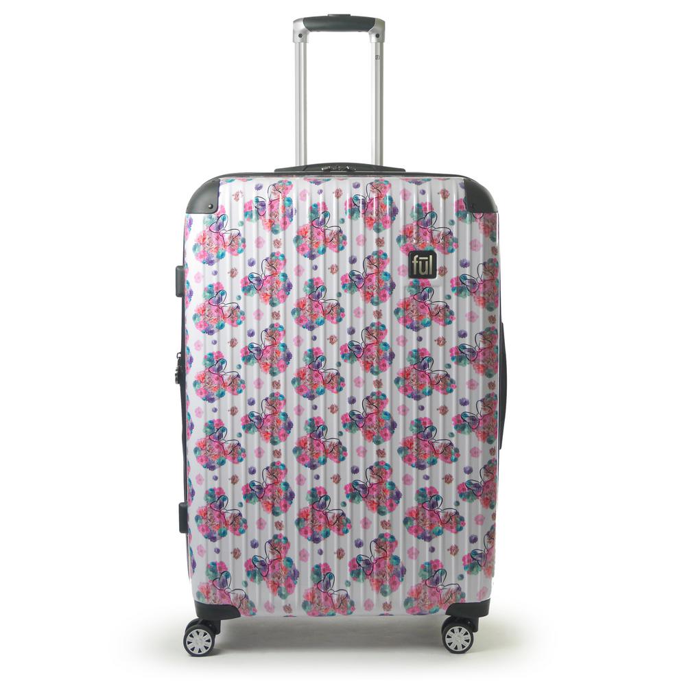 white rolling luggage