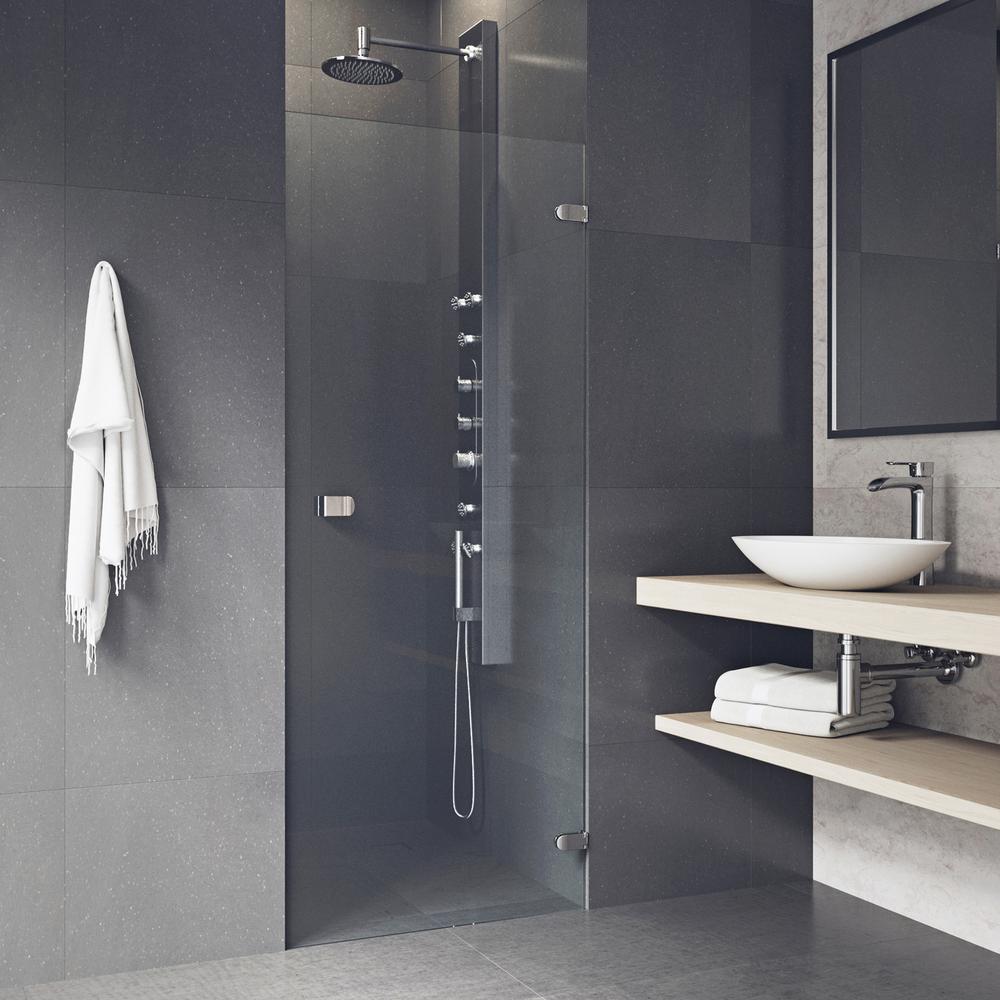 Vigo Tempo 30 To 30 1 2 In X 70 625 In Frameless Hinged Shower