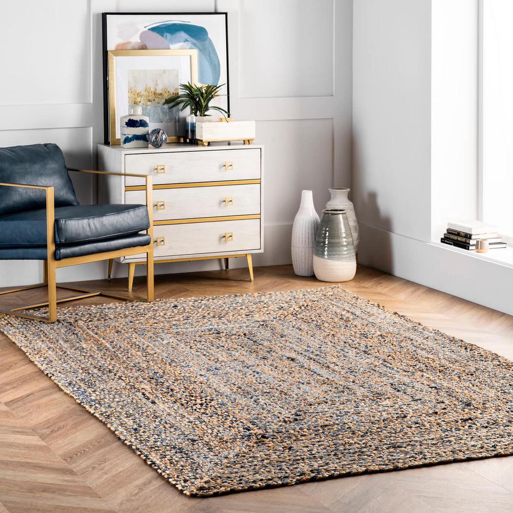 Nuloom Eliz Striped Farmhouse Jute Blue 4 Ft X 6 Area Rug Mgdr01a 406 The Home Depot - 4 X 4 Area Rugs Nuloom Eliz Striped Farmhouse Jute Blue 4 Ft X 6 Area Rug Mgdr01a 406 The Home Depot - 4 X 4 Area Rugs