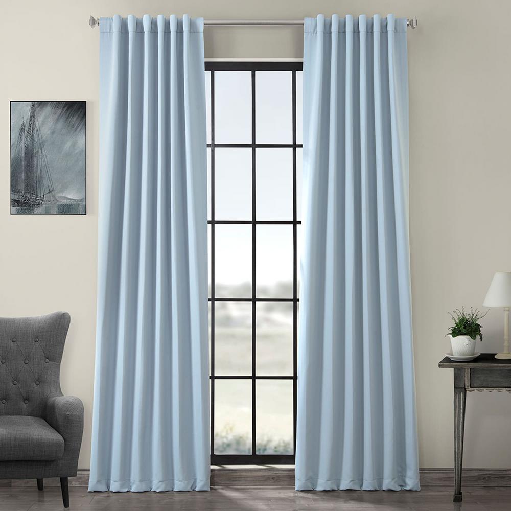 Exclusive Fabrics & Furnishings Semi-Opaque Frosted Blue Blackout
