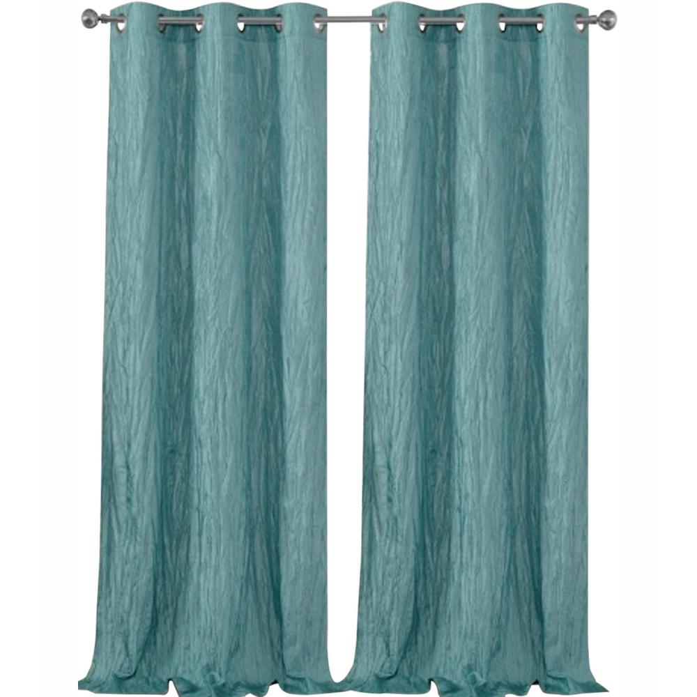 Dainty Home Jackson 38 In W X 84 L Crushed Silk Window Panel Dainty Home Jackson 38 In W X 84 L Crushed Silk Window Panel Pair Aqua 2 Pack