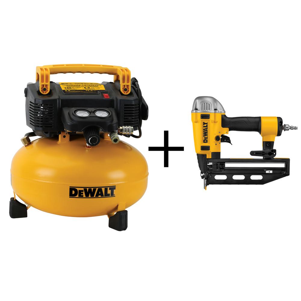 dewalt compressor air gal electric depot gauge combo pneumatic bonus portable pancake nailer homedepot