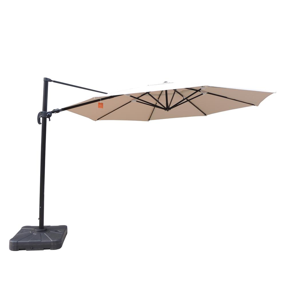 Island Umbrella Victoria 13 Ft Octagonal Cantilever Patio Umbrella In Beige Sunbrella Acrylic Nu6745 The Home Depot