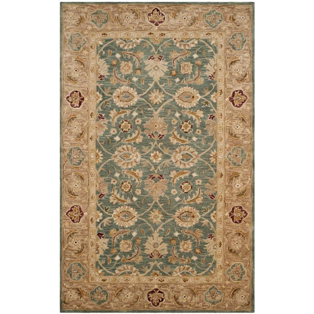 Safavieh Antiquity Teal Blue Taupe 5 Ft X 8 Area Rug At849b Safavieh Antiquity Teal Blue Taupe 5 Ft X 8 Area Rug