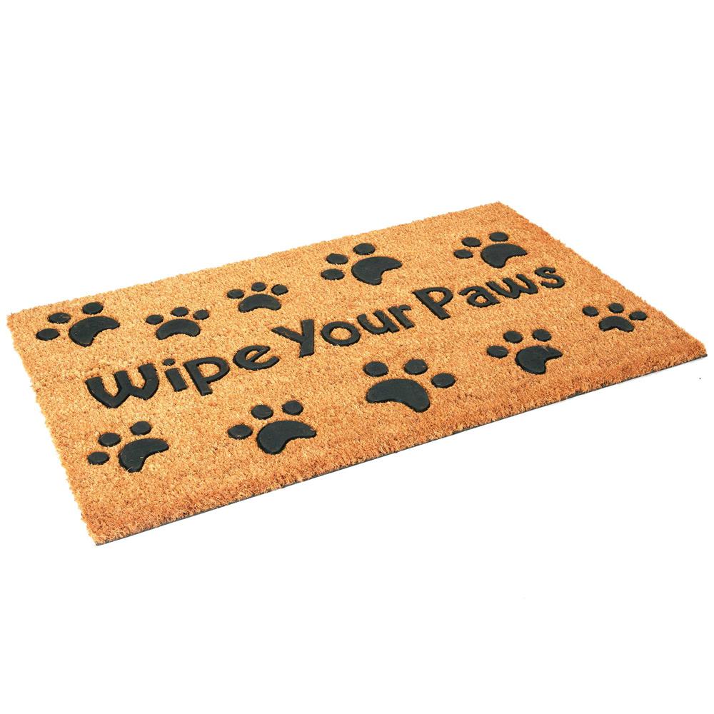 Envelor Wipe Your Paws Embossed 30 In X 18 In Coir Door Mat En