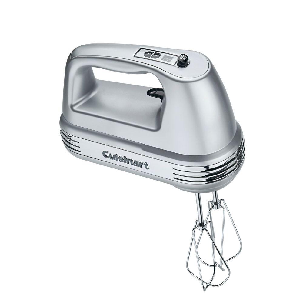 Cuisinart Power Advantage 9 Speed Brushed Chrome Hand Mixer With Recipe Book And Beater Whisk And Dough Hook Attachments Hm90bcs The Home Depot