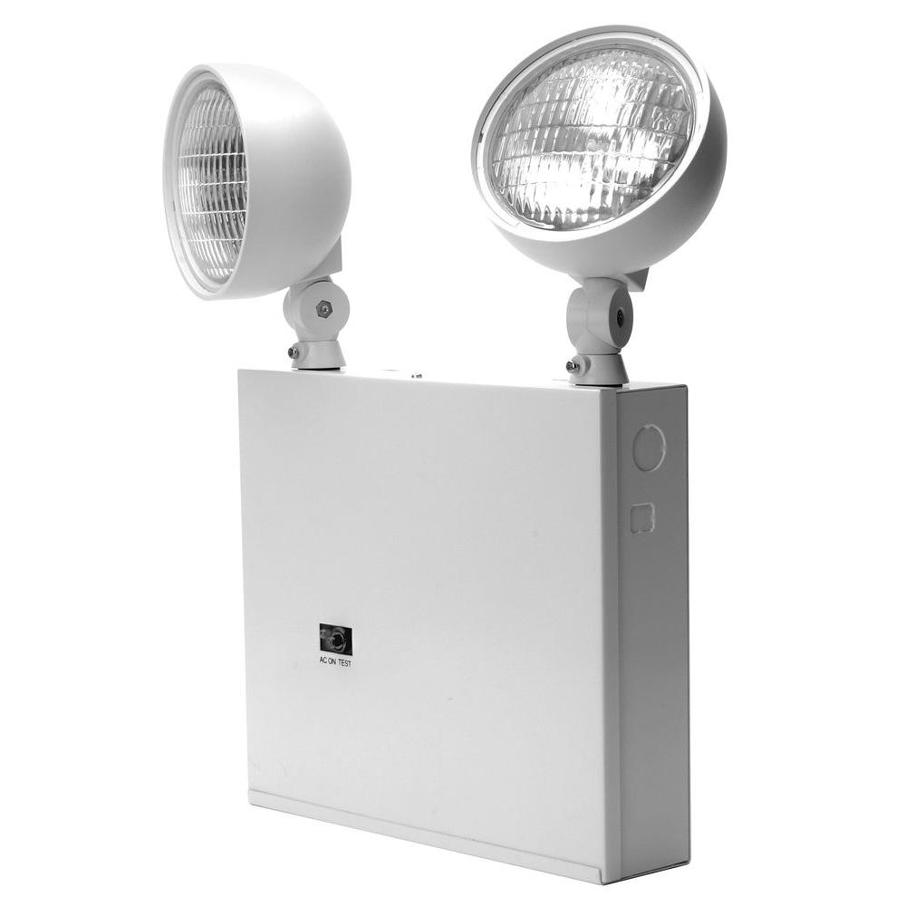 Lithonia Lighting Emergency Exit Lights Commercial New York Approved 2 Head White Steel Emergency Fixture Unit Lithonia Lighting