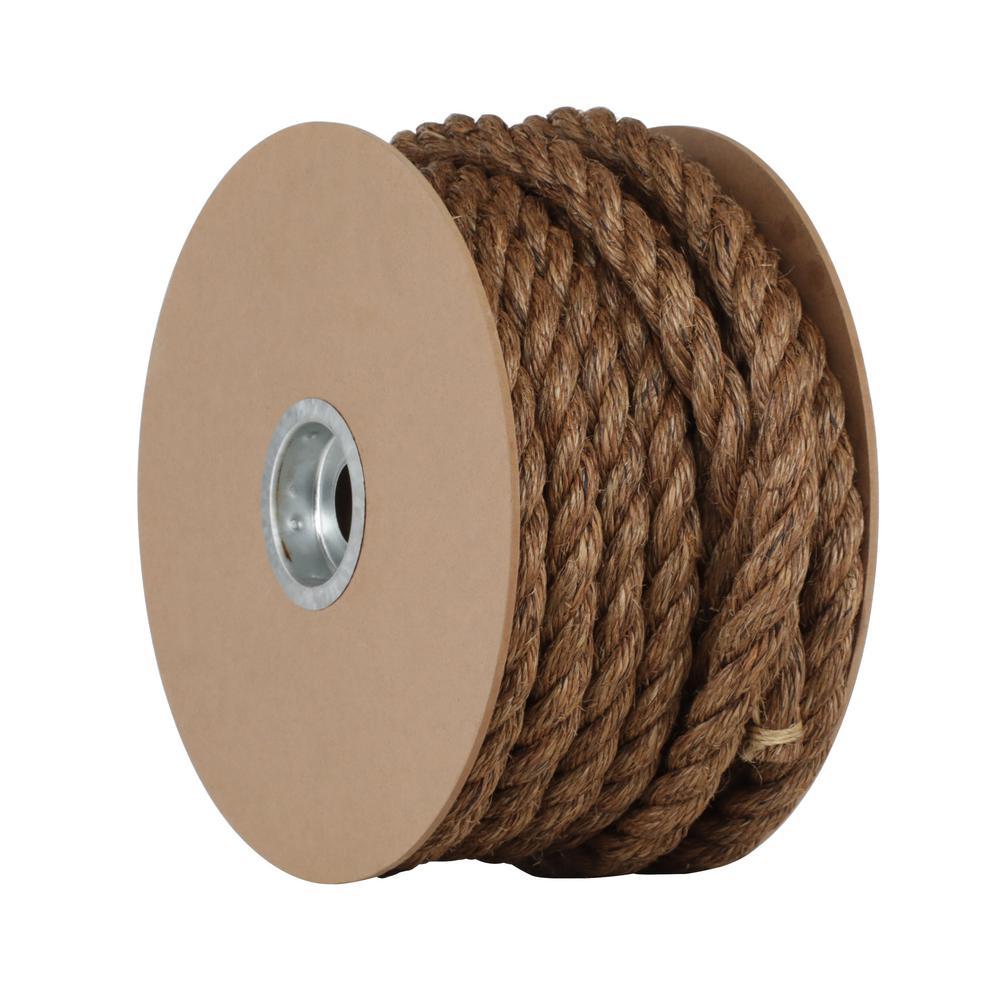 Everbilt 1/2 in. x 1 ft. Manila Twist Rope, Natural 70376 - The