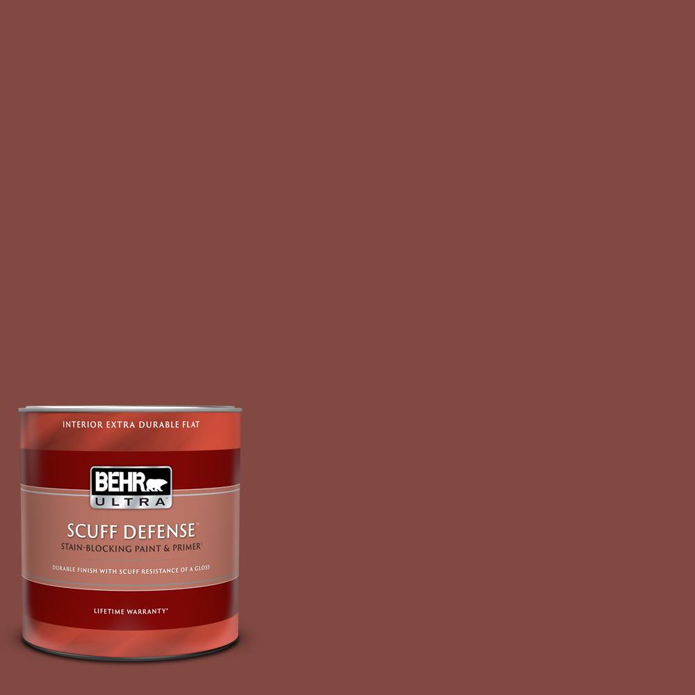 BEHR ULTRA 1 qt. S1407 Deco Red Extra Durable Flat Interior Paint