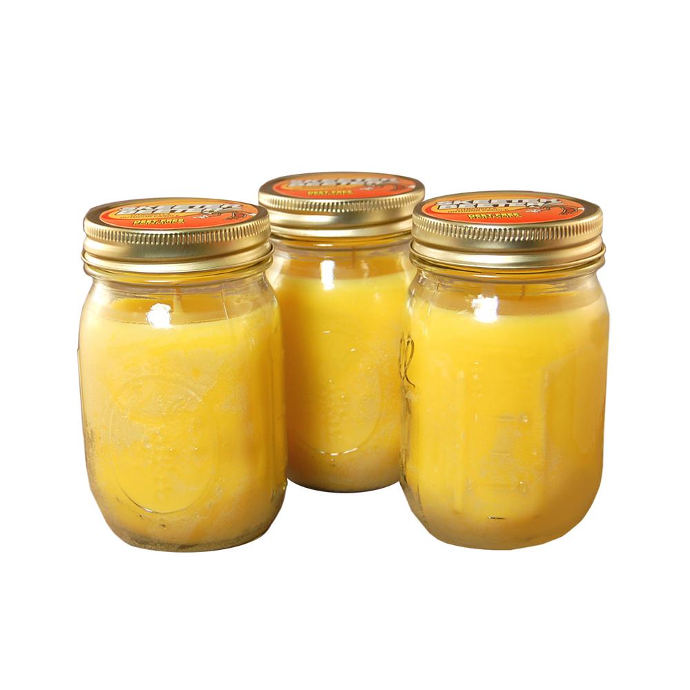 Lumabase 12 oz. Yellow Citronella Mason Jar Candles (3Count)26603