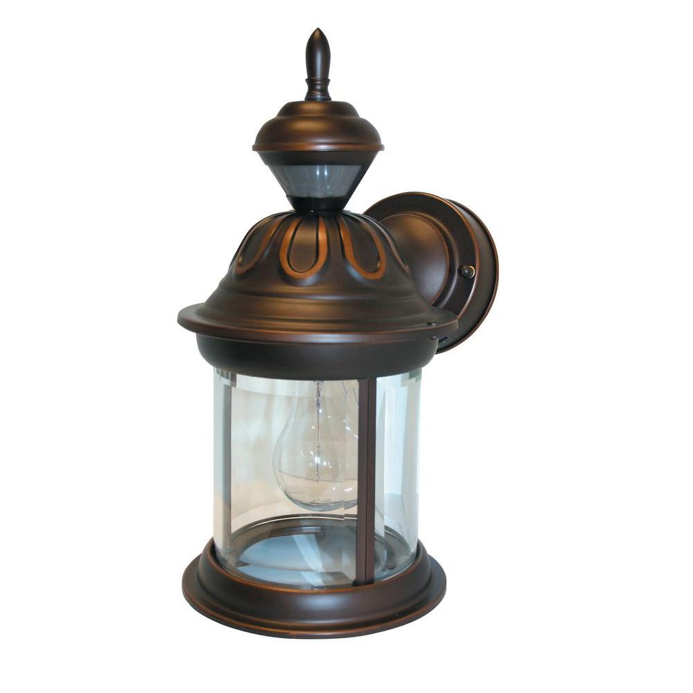 Dusk To Dawn Timer Bronze Outdoor Wall Lighting 150 Degree Antique Bronze Hanging Carriage Lantern With Clear Beveled Glass