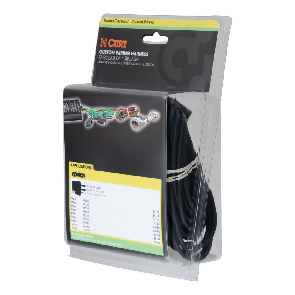 CURT Custom Vehicle-Trailer Wiring Harness, 4-Way Flat Output, Select Audi Q5, Quick Electrical Wire T-Connector-56404 - The Home Depot | Audi Q5 Trailer Wiring Harness | | The Home Depot