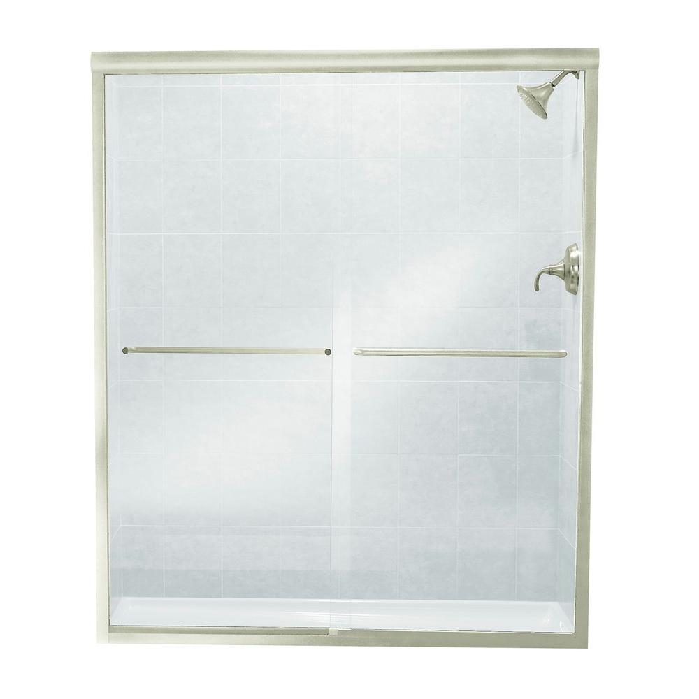 Sterling Finesse 57 In X 70 1 16 In Semi Frameless Sliding