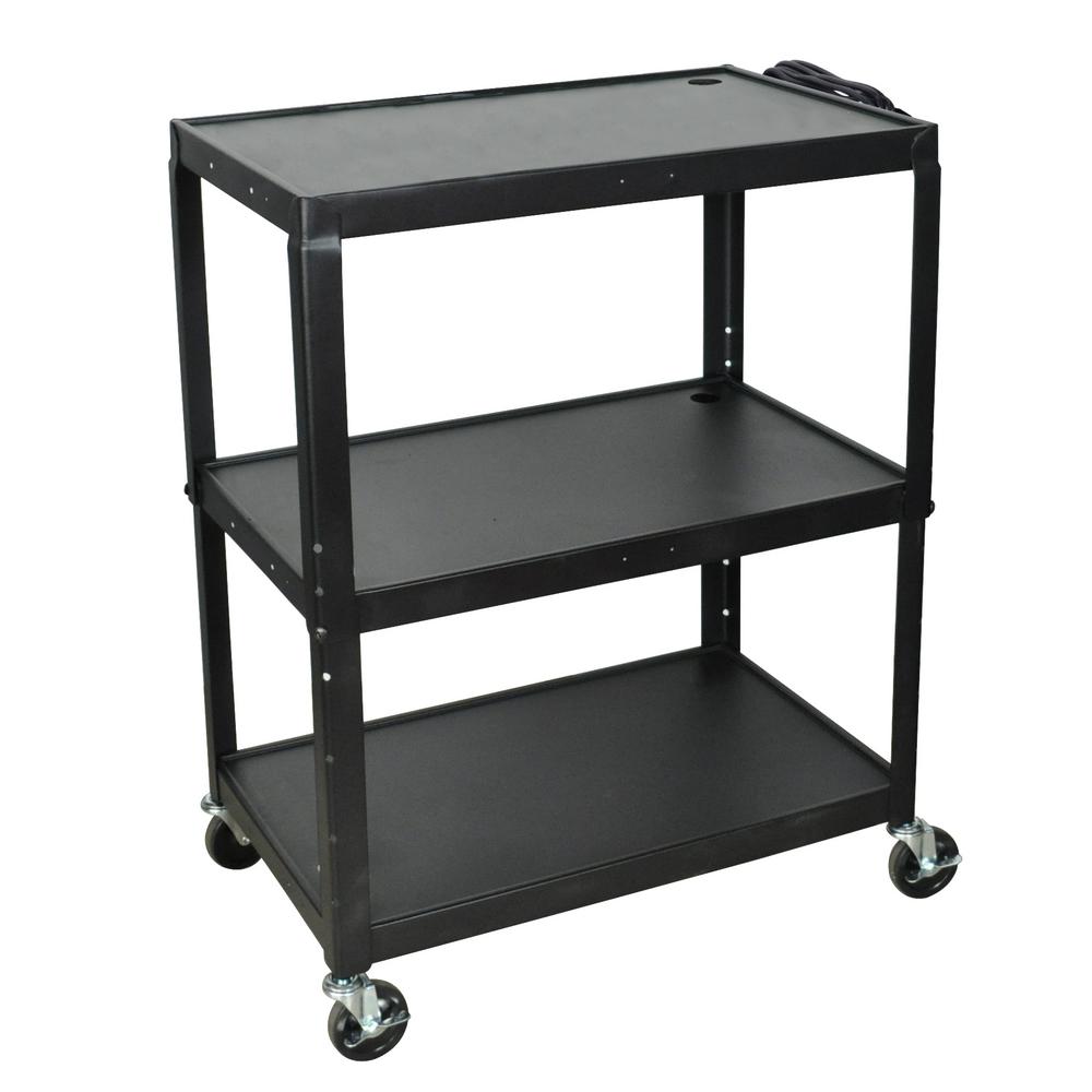 Luxor Extra Large Height Adjustable 32 in. Steel A/V Utility Cart in