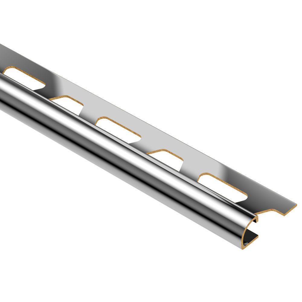 Schluter Rondec Chrome Plated Solid Brass 14 In X 8 Ft 2 12 In Metal Bullnose Tile Edging 7326