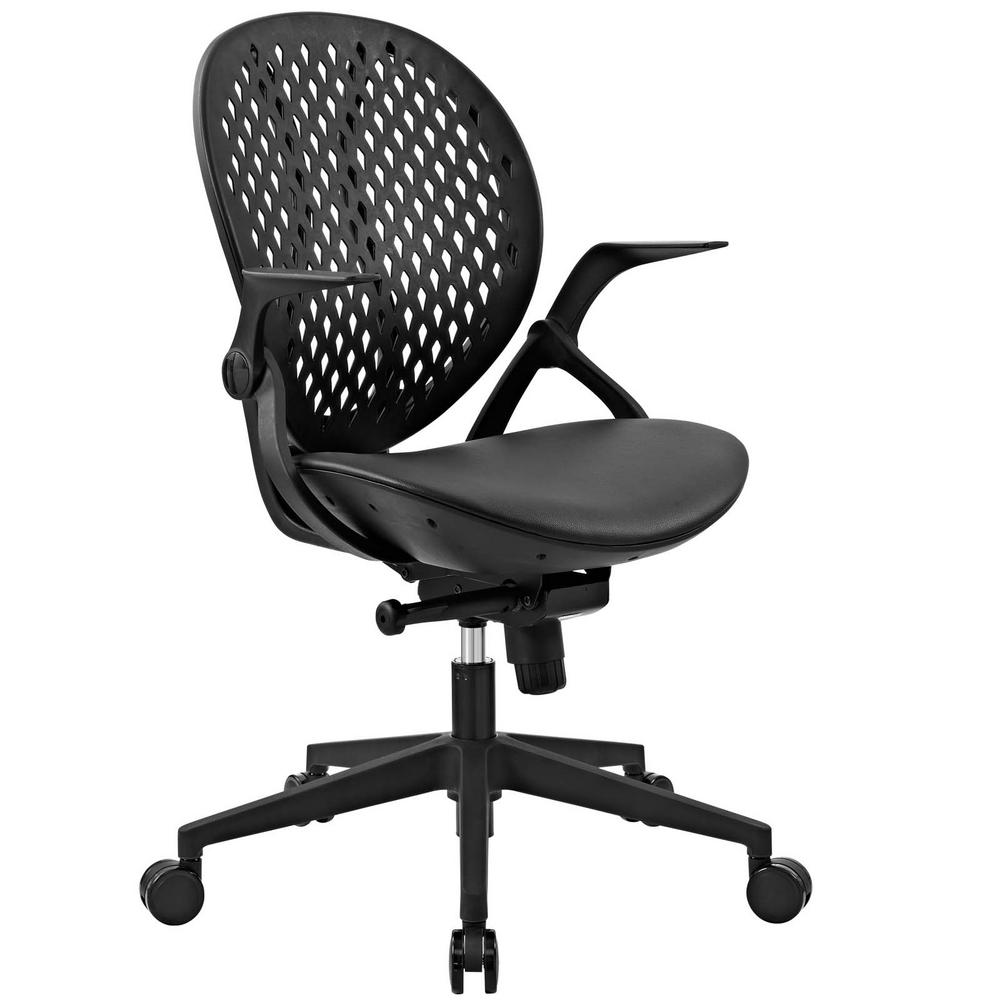 Modway Stellar Black Vinyl Office Chair Eei 2653 Blk The Home Depot Modway Stellar Black Vinyl Office Chair