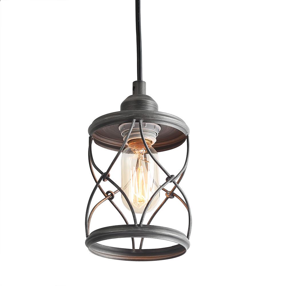 LNC 1Light Dark Gray Mini Cylinder Pendant A03302 The Home Depot