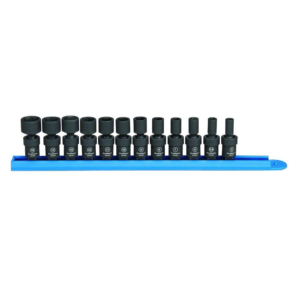 Husky 1/2 in. Drive Deep Metric Impact Socket Set (11Piece