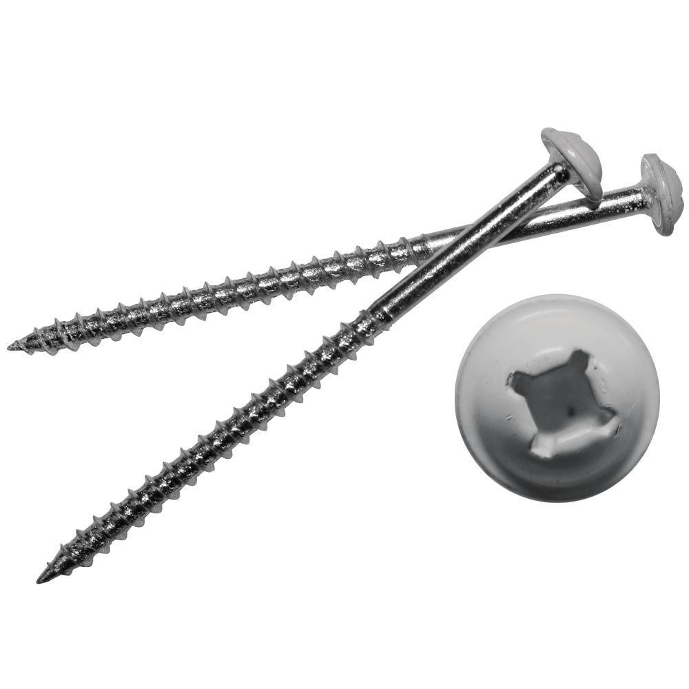 Builders Edge Painted Head Metal Screws in 016 Light Grey (12Pack